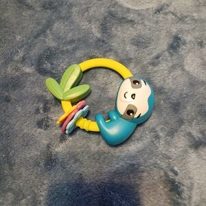 Blue and Yellow Sloth Baby Rattle